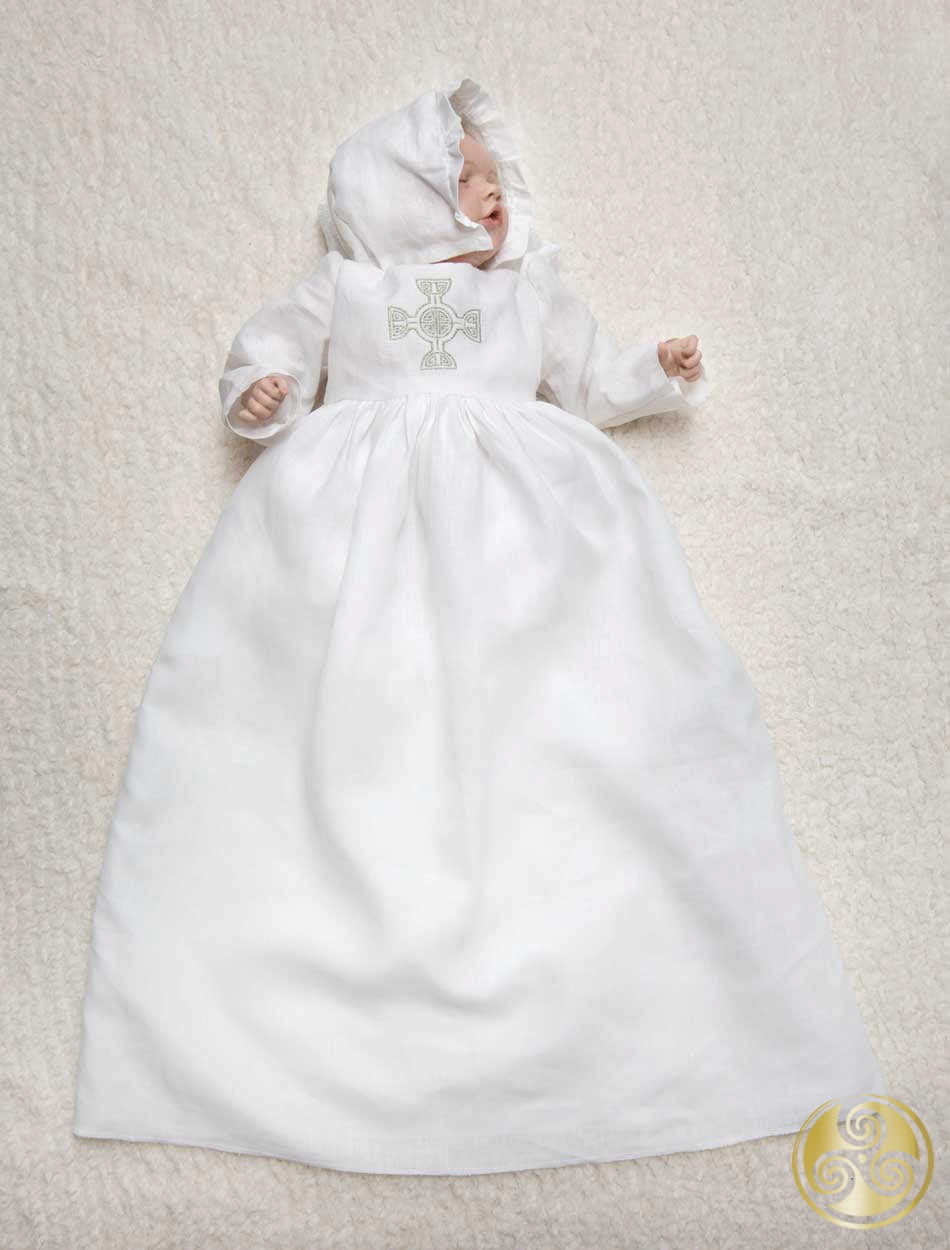 Down Christening Gown With Matching Bonnet