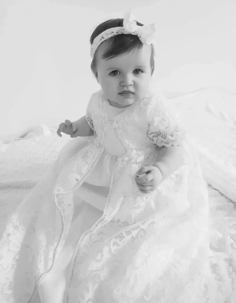 Christening Gown in Black and White