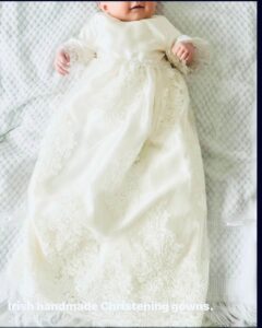 heirloom christening gown made from a wedding dress